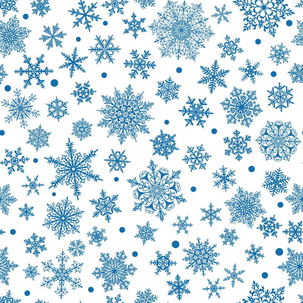 Complex Snowflakes Fabric - Blue