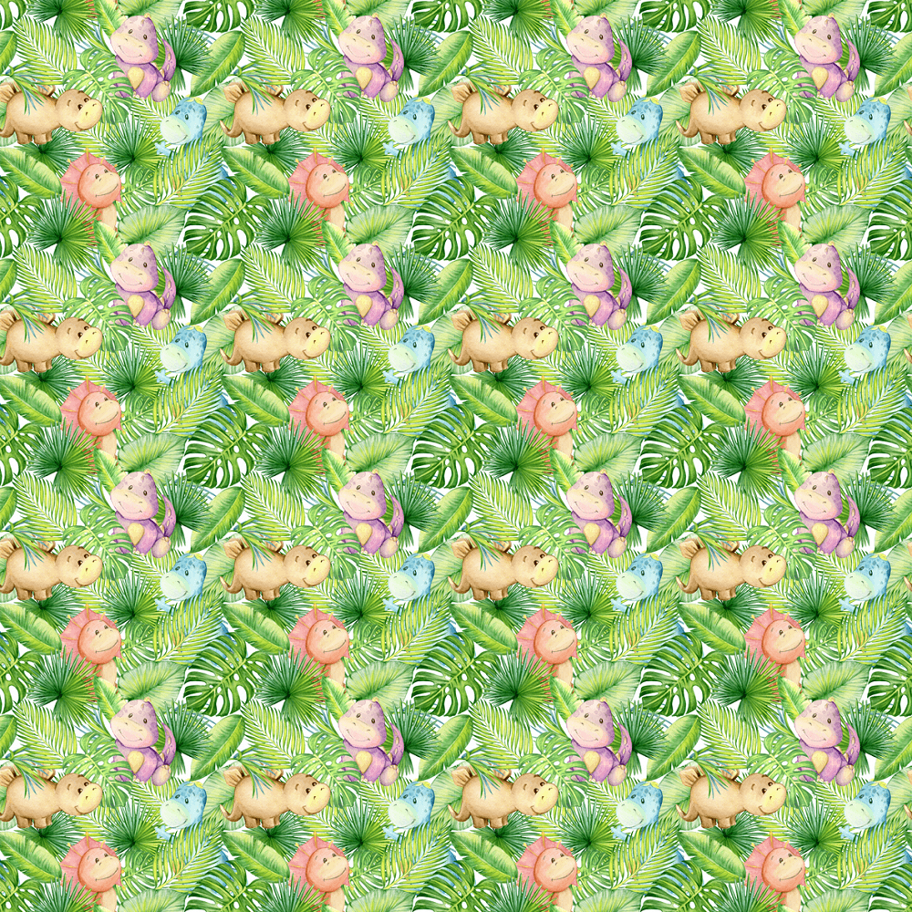 Tropical Dinosaurs Fabric - Variation 2