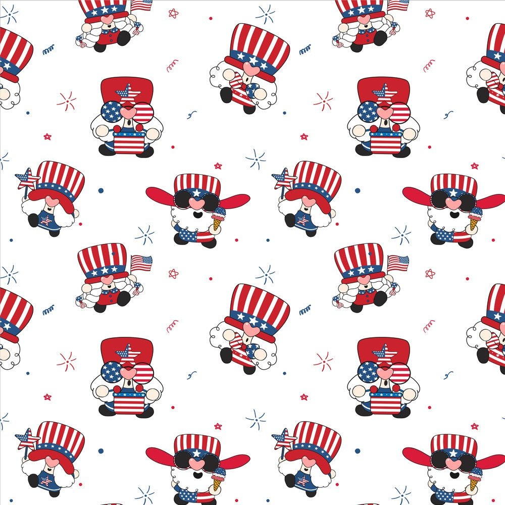 Uncle Sam Gnomes Fabric
