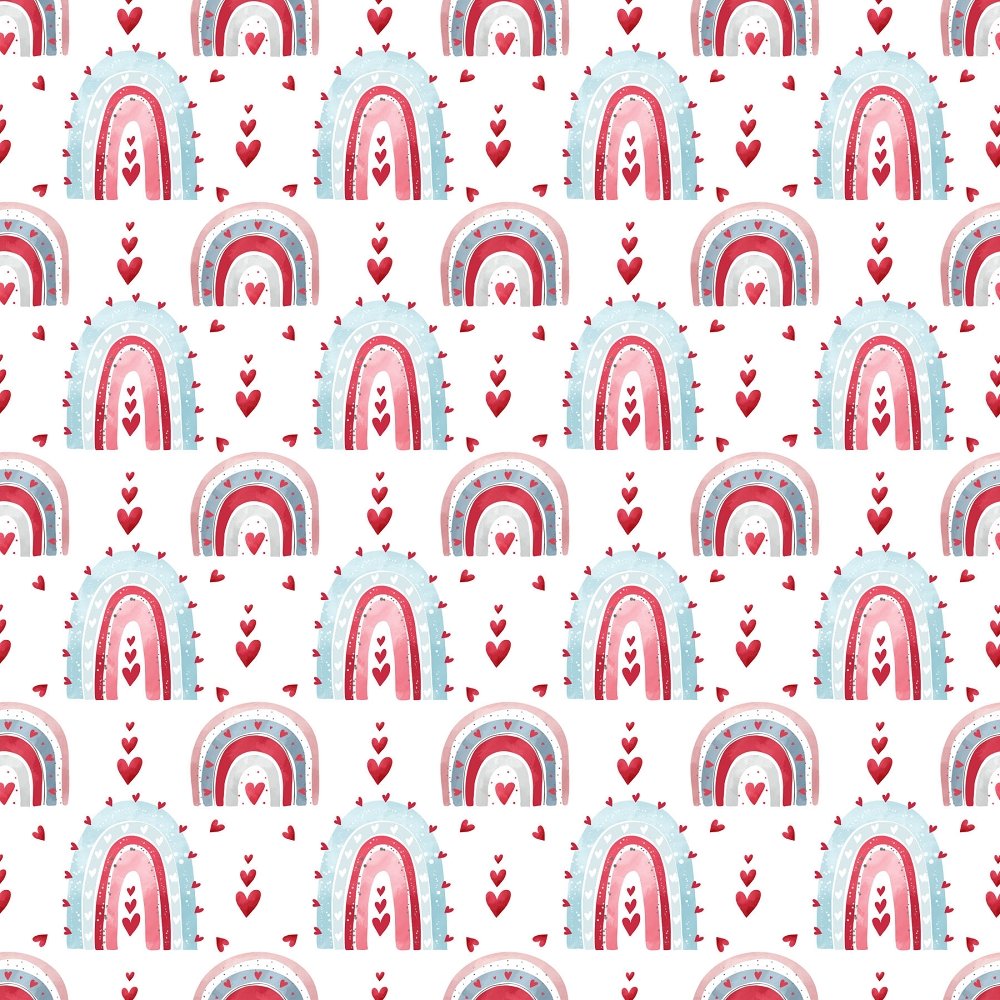 Valentine Rainbows Fabric