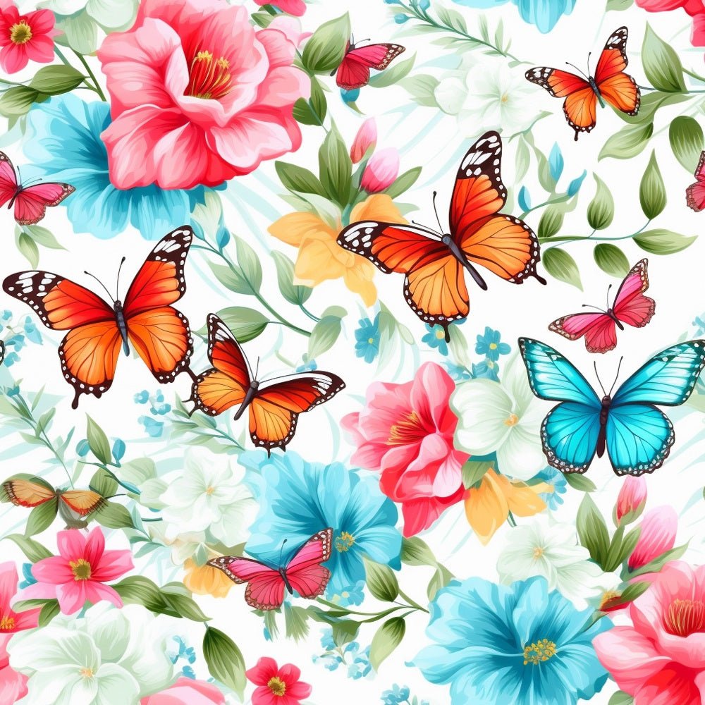 Vibrant Watercolor Butterflies #9 Fabric