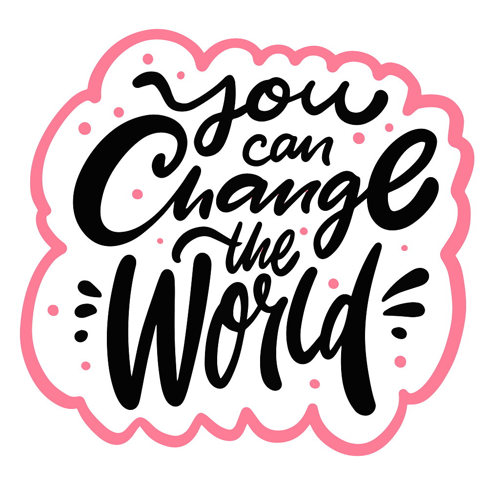 You Can Change the World Fabric Panel - White