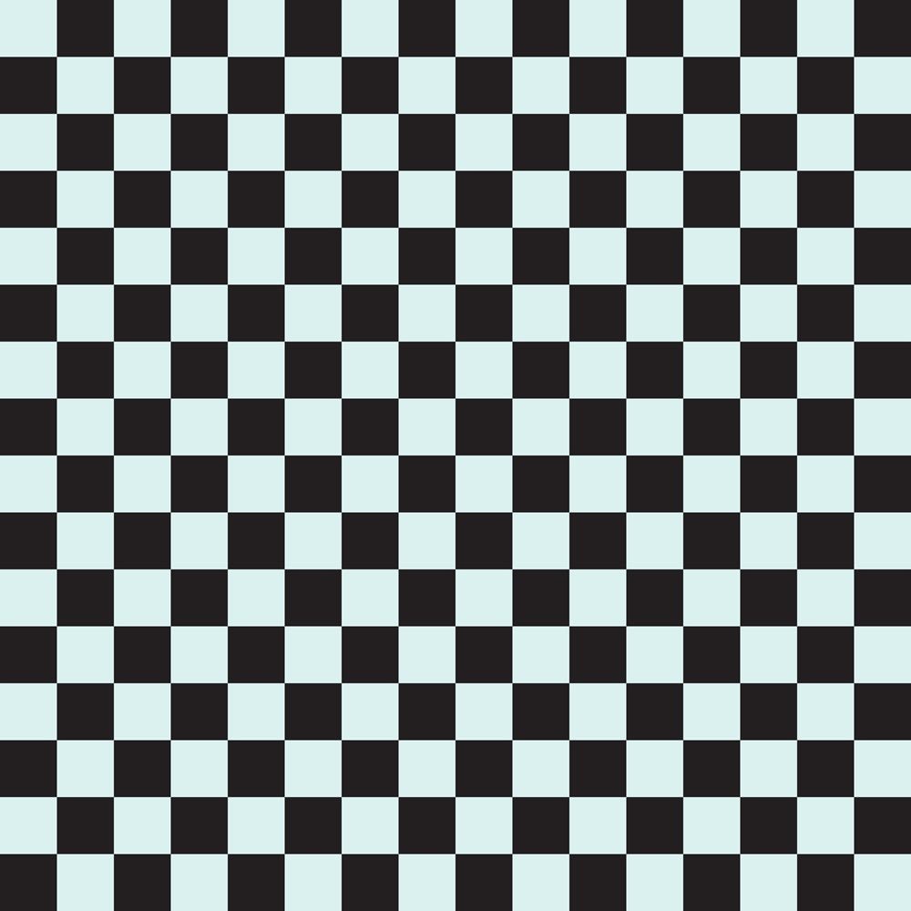 Checkered Basics Fabric - Iceberg on Black