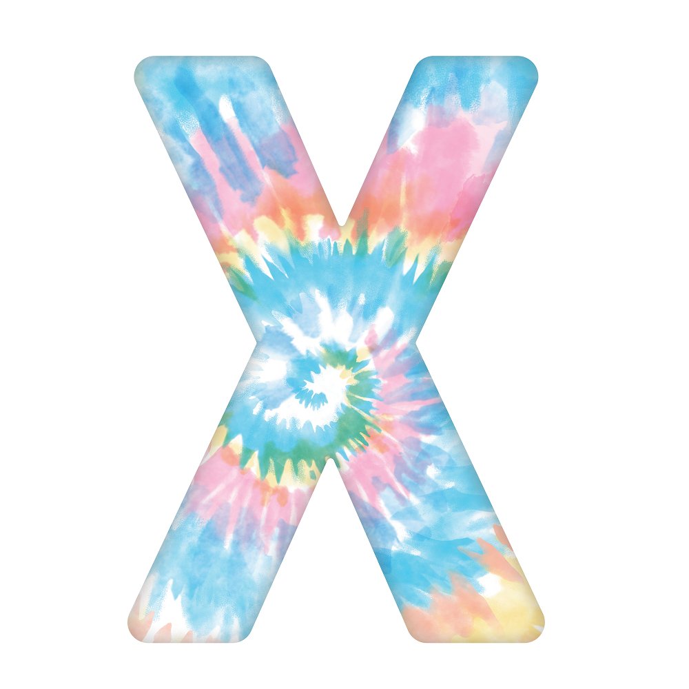 Tie-Dye Letter X Fabric Panel