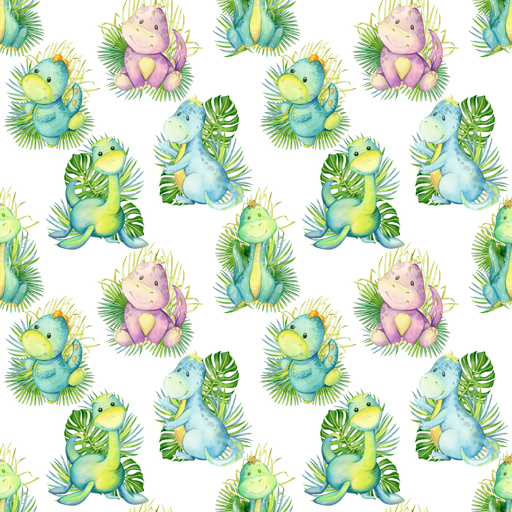Tropical Dinosaurs Fabric - Variation 1