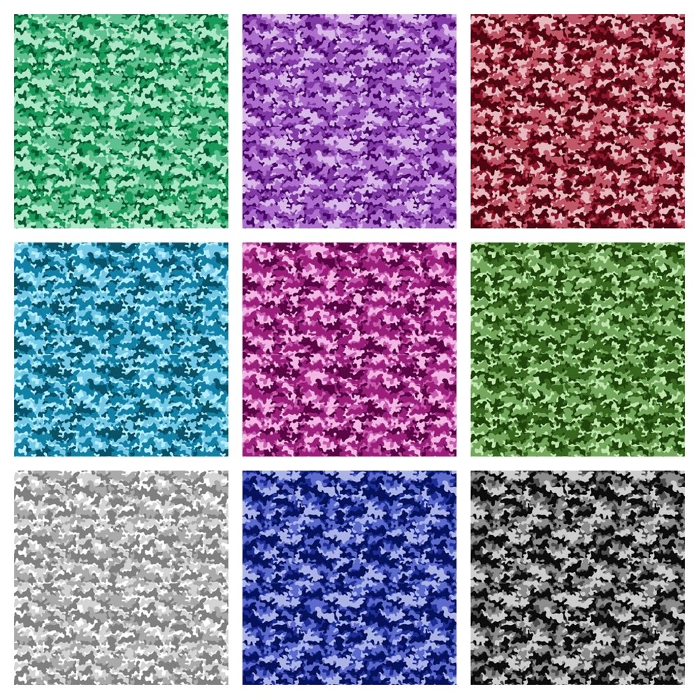 Vibrant Camouflage Collection - 1 Yard Bundle
