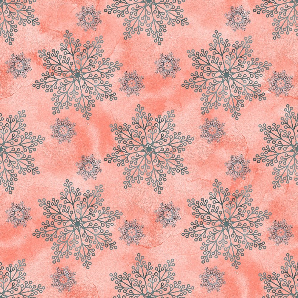 Winter Dreams Snowflakes on Grunge Fabric