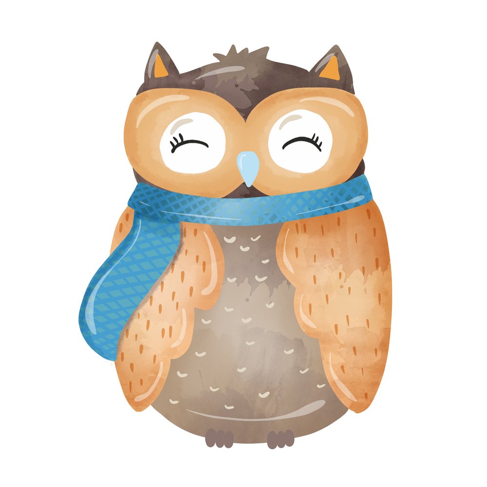 Winter Owl Fabric Panel