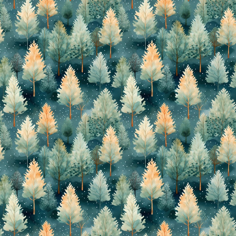 Christmas Gnome Dreams Forest Pattern #1 Fabric