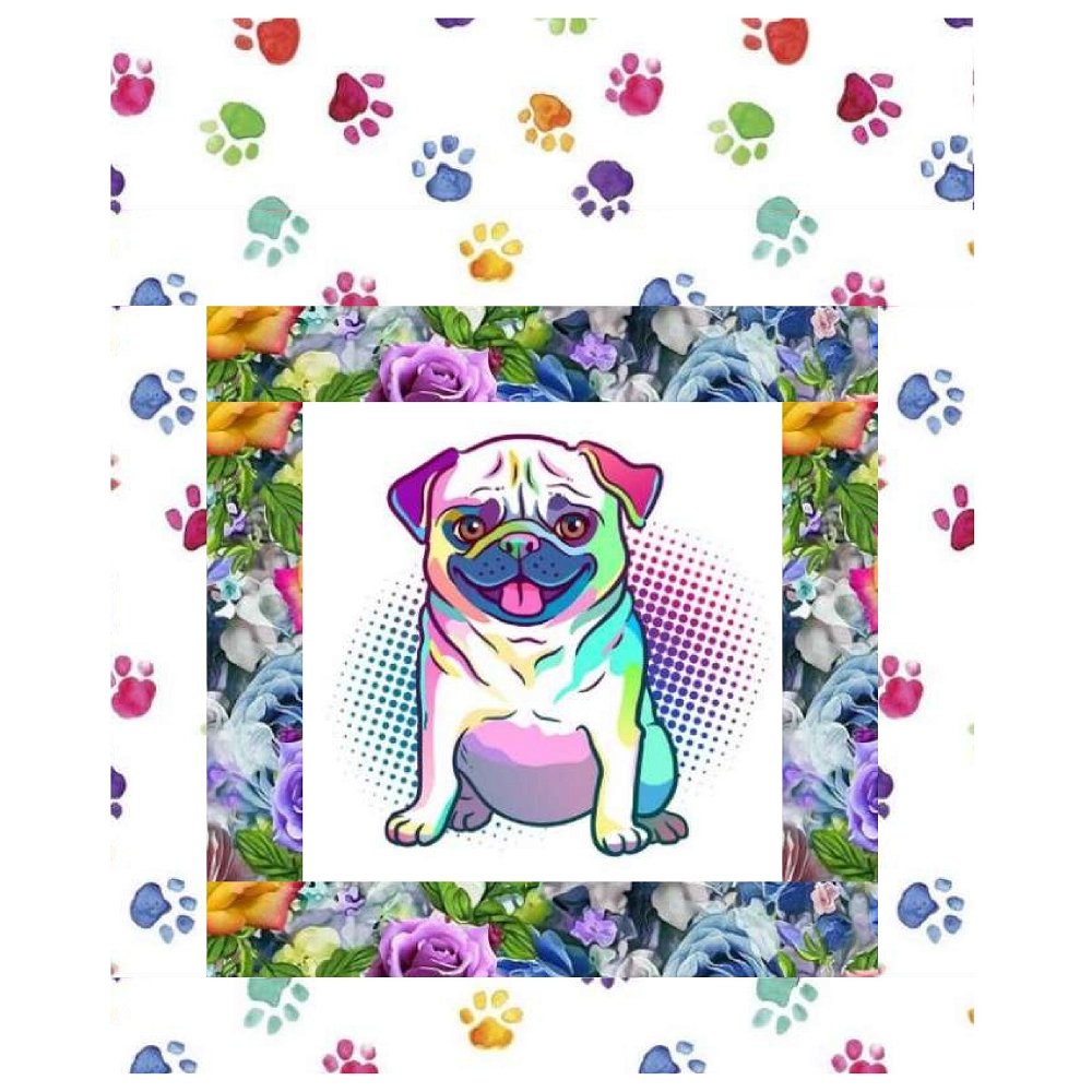 Colorful Pooch Mini Wall Hanging 9" x 9"
