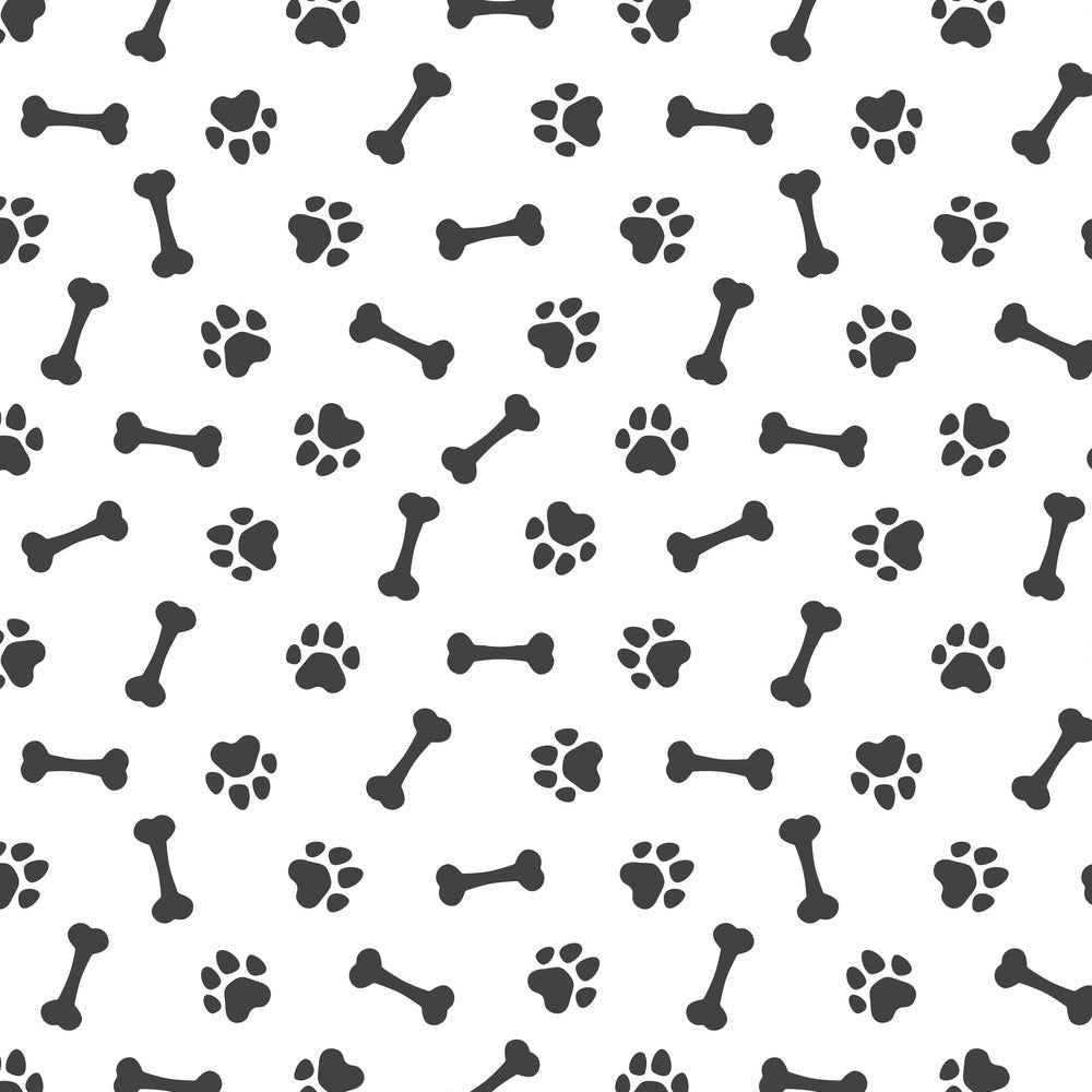 Tossed Paw Prints & Dog Bones Fabric