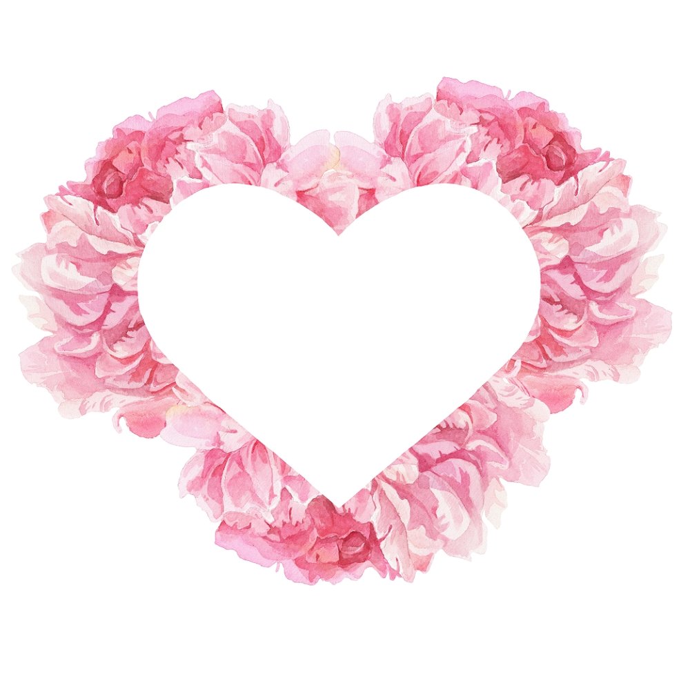 Tropical Love Floral Heart Fabric Panel