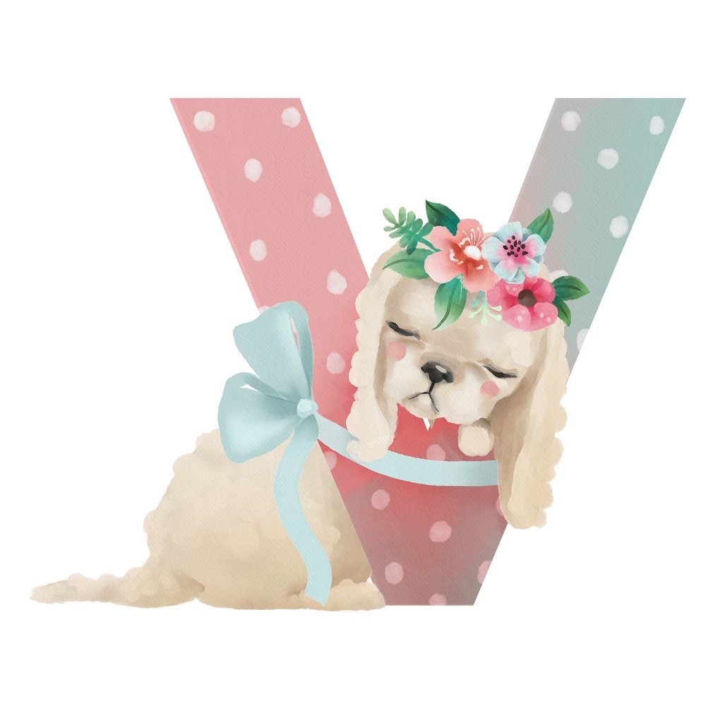 Velvety Dog "V" Fabric Panel