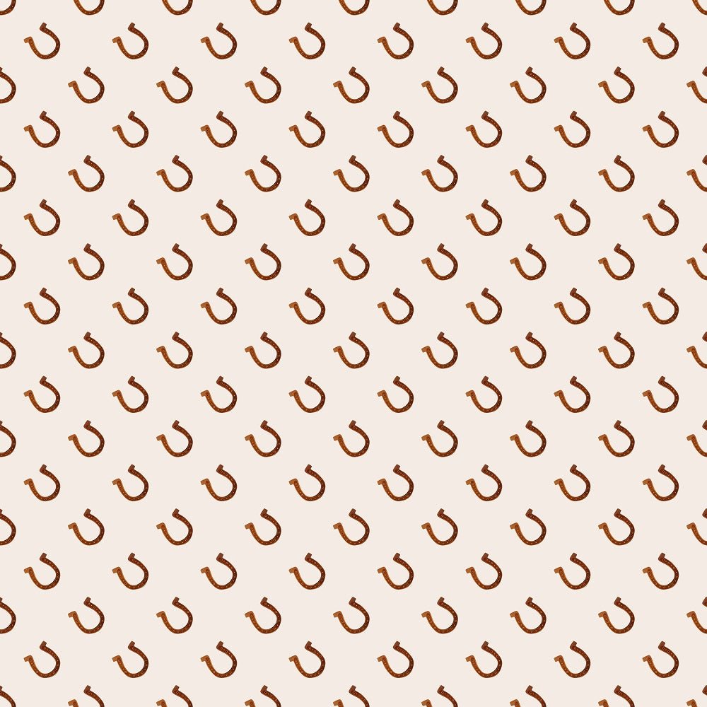 Wild West Horse Shoe Red Fabric