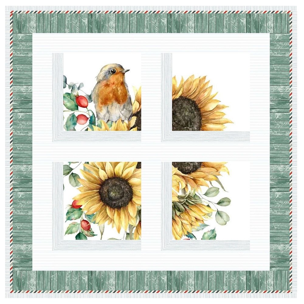 Window to the World - Robin in my Window Wall Hanging 29 1/2" x 29 1/2"