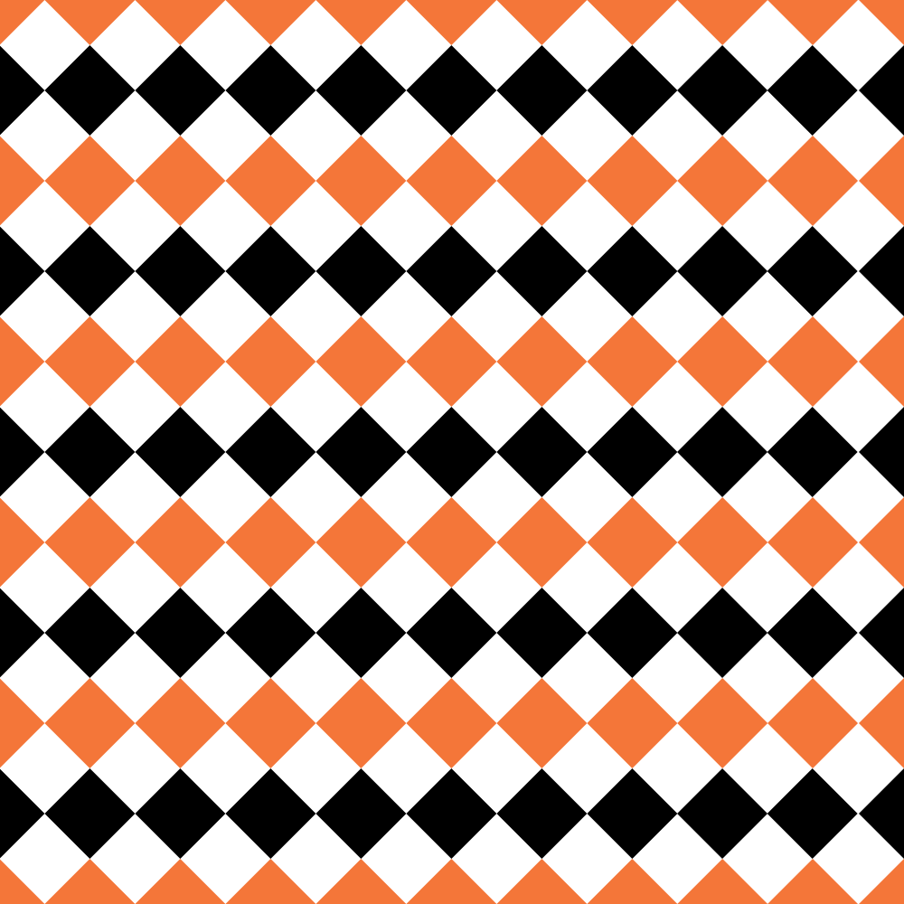 Checkered Diamond Pattern Basics Fabric - Halloween
