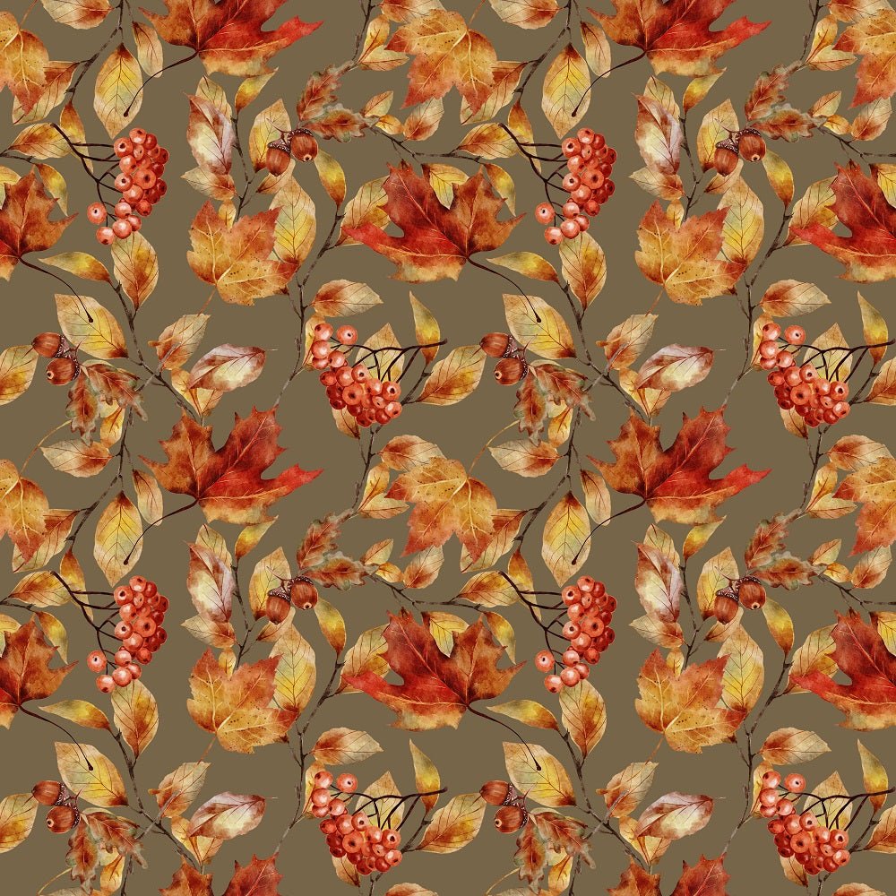 The Cottage Leaves Fabric - Green