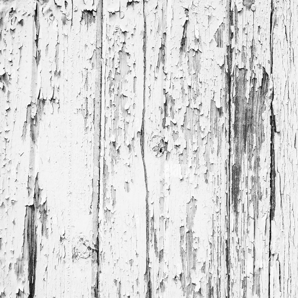 White Distressed Wood Decor Fabric