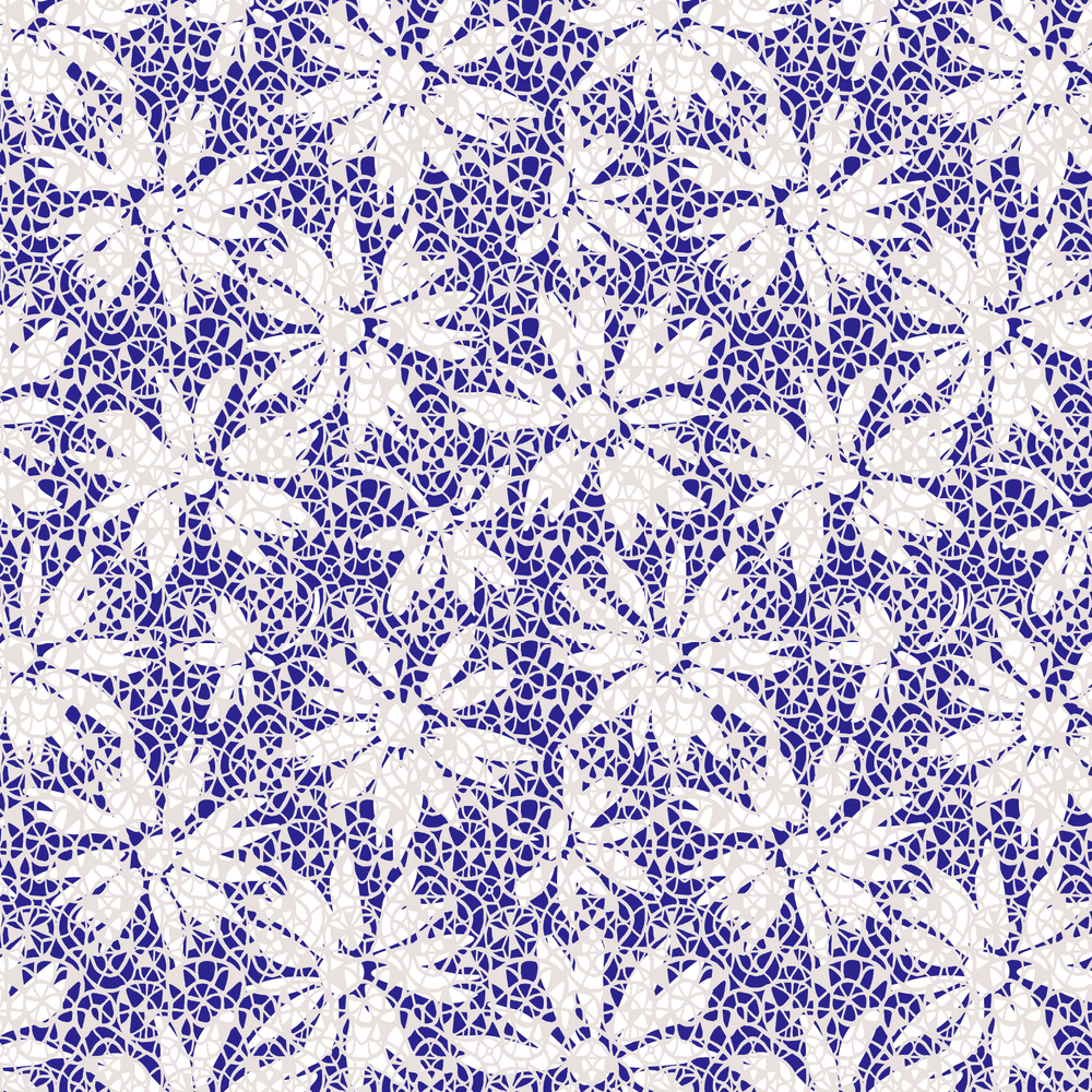 Wild Laced Daisy Fabric - Blue