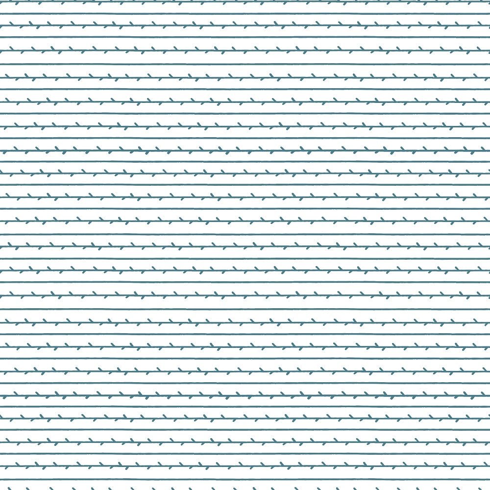 Sweet Like Roses Thorns Fabric - Blue