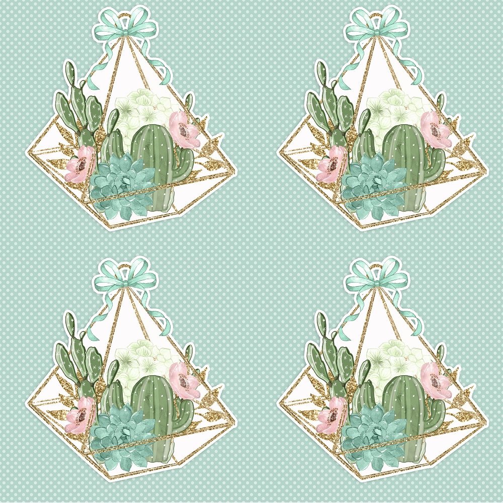 Sweet Succulents Pattern #2 Fabric - Green