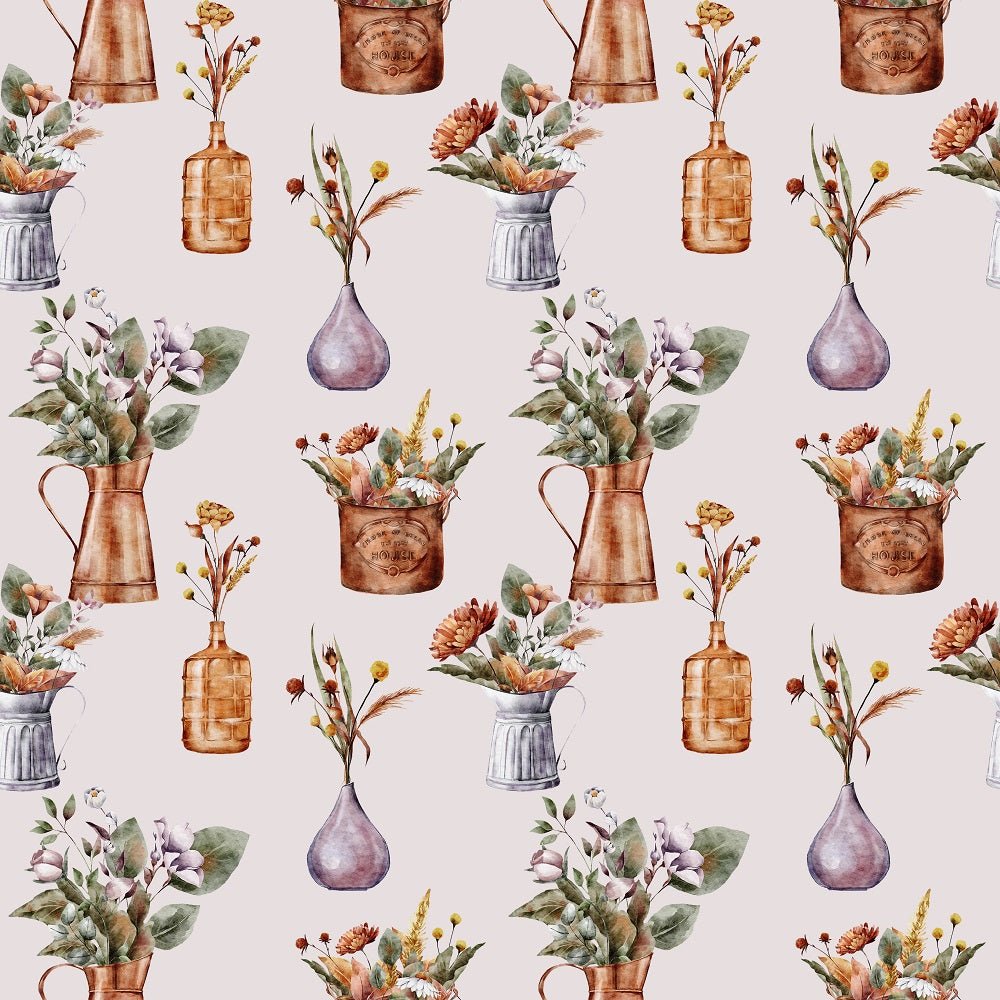 The Cottage Arrangements Fabric - White