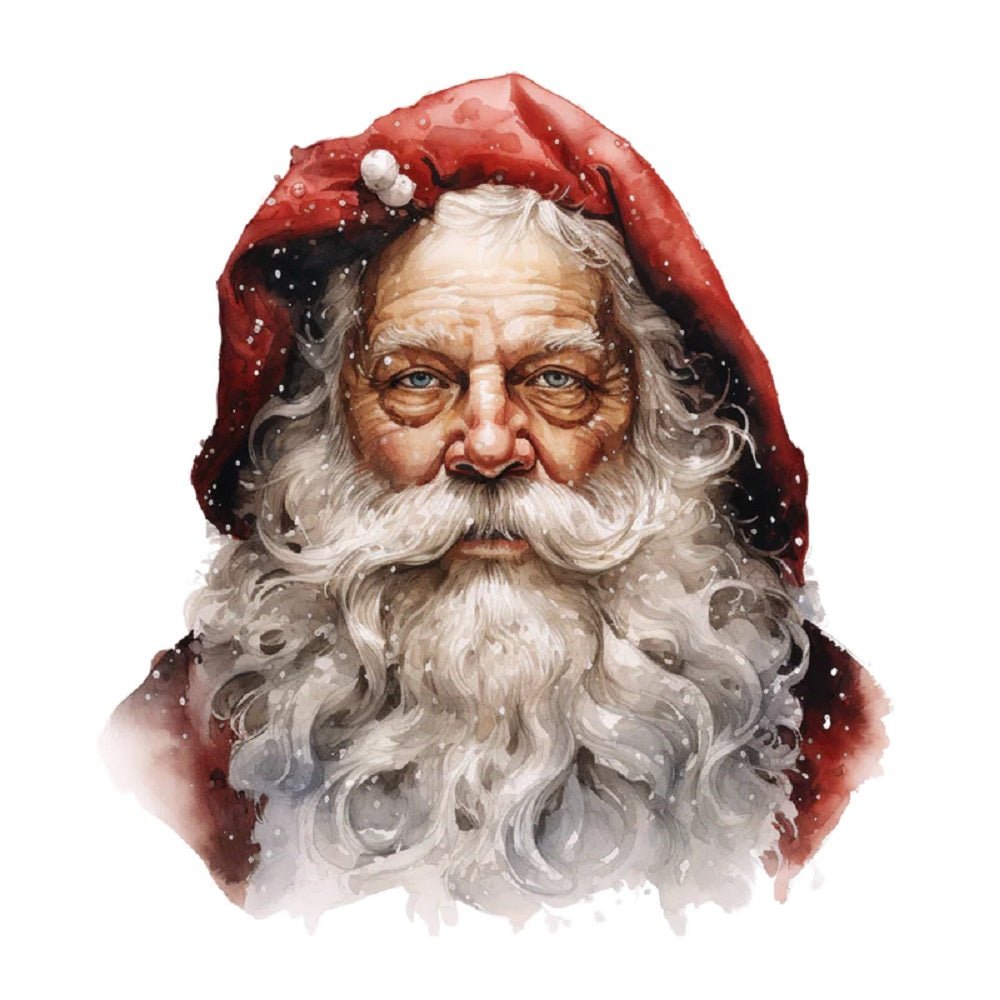 Watercolor Vintage Santa Portrait #3 Fabric Panel