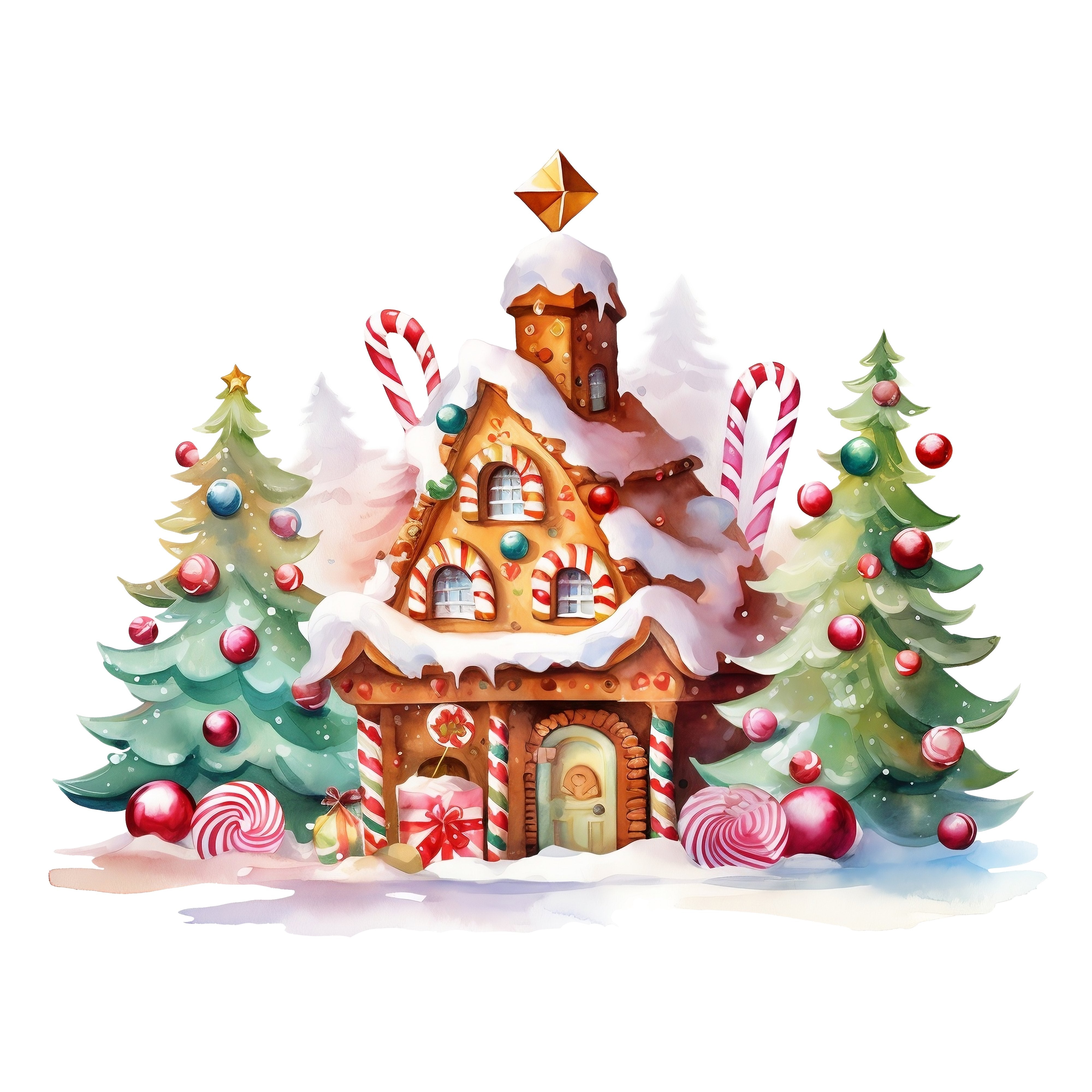 Whimsical Christmas Tree #6 Fabric Panel