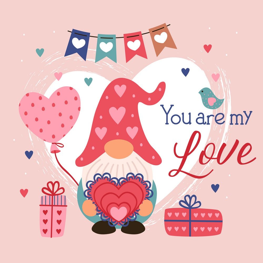 You Are My Love Gnome Fabric Panel