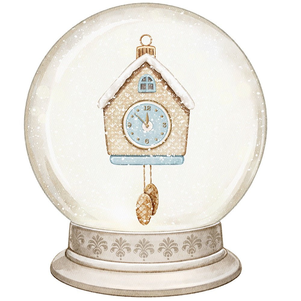 Christmas Little Critters Clock in Snow Globe Fabric Panel