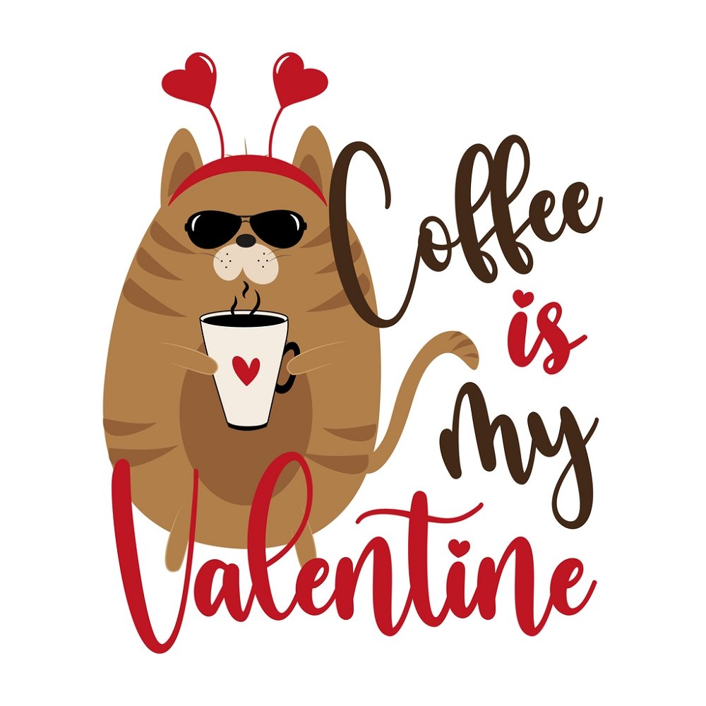 Coffee Is My Valentine Fabric Panel