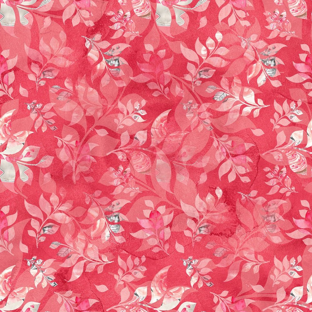 Sweet Valentine Faded Floral Fabric - Red