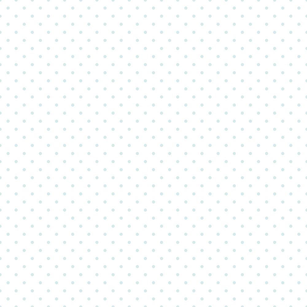 Tea Time Blue Dots Fabric - White
