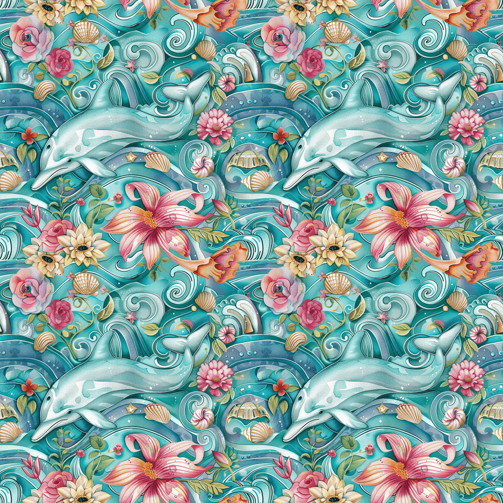 The Dolphin Bay Pattern #7 Fabric