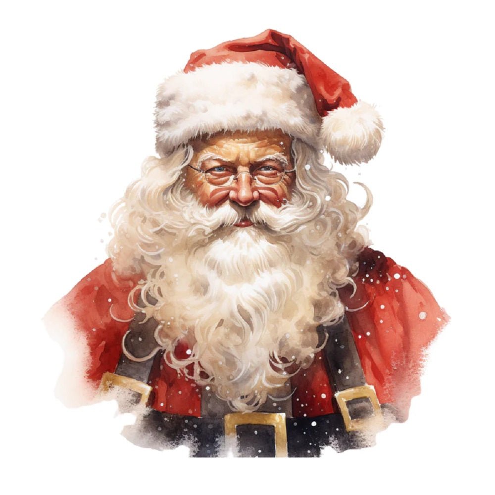 Watercolor Vintage Santa Portrait #2 Fabric Panel