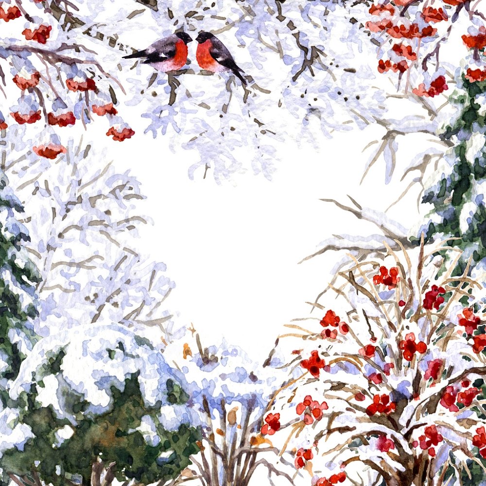 Winter View Fabric Panel - White