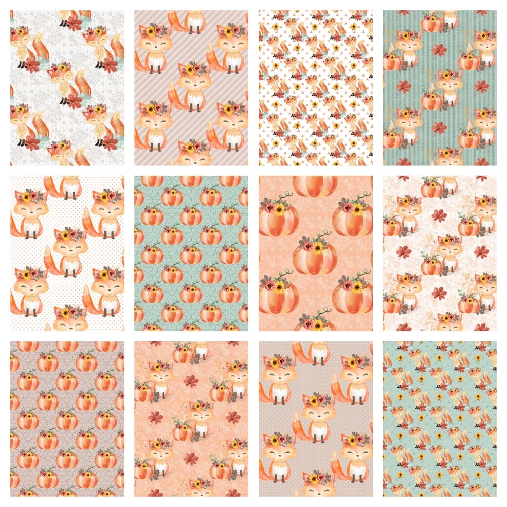 Sweet Autumn Fox Fabric Collection - 1/2 Yard Bundle