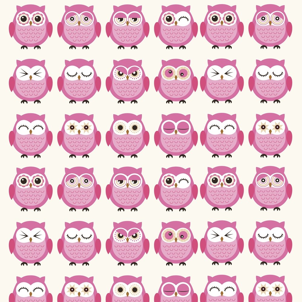 Sweet Owl Fabric - Pink