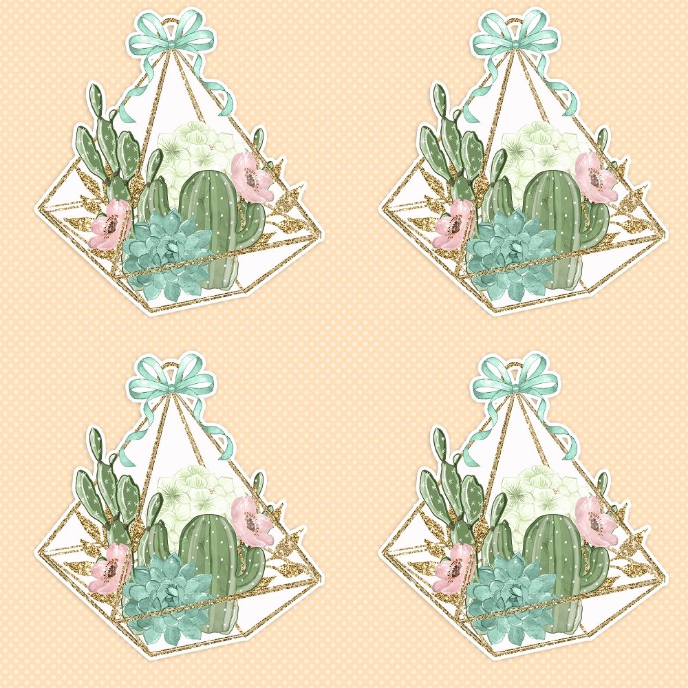 Sweet Succulents Pattern #2 Fabric - Yellow