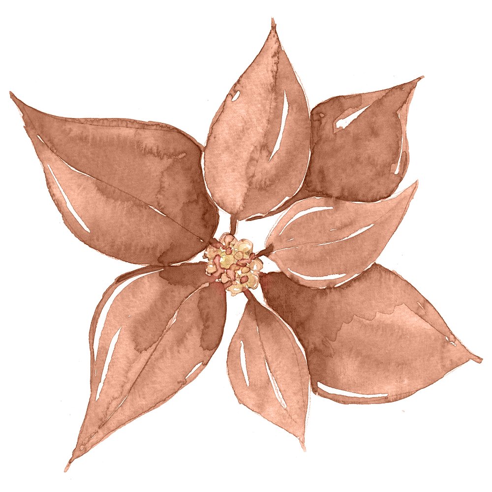 Winter Animals Flower Fabric Panel - Red