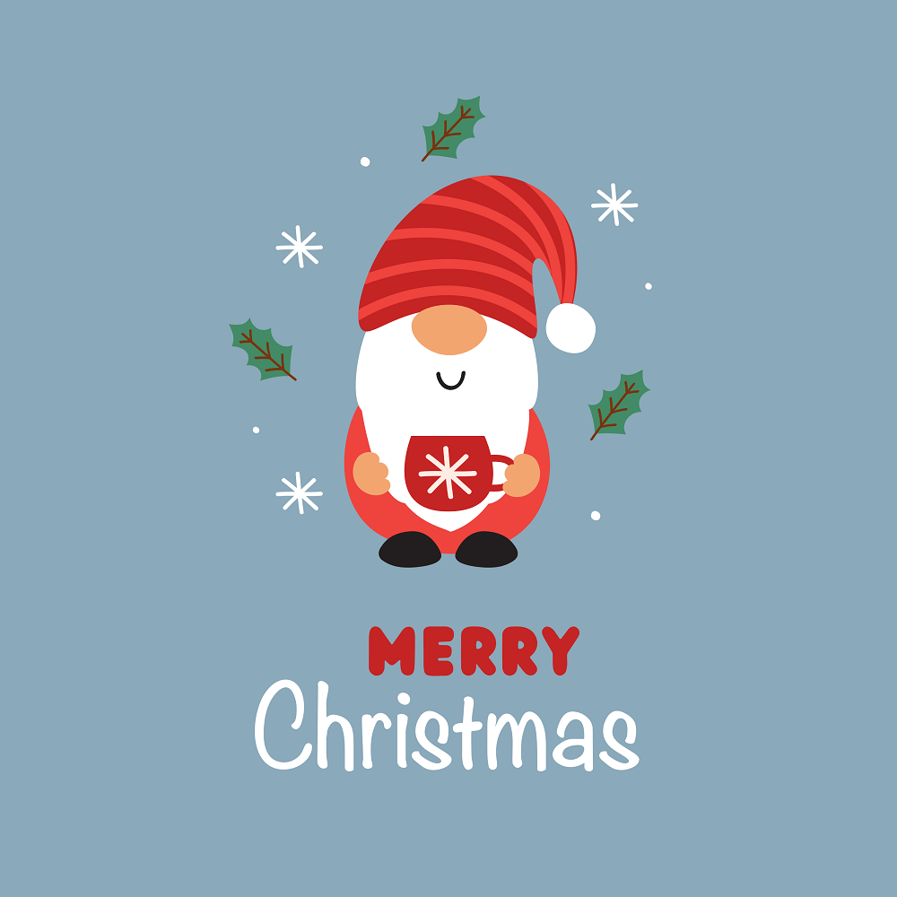 Winter Wonderland Gnome Fabric Panel - Blue