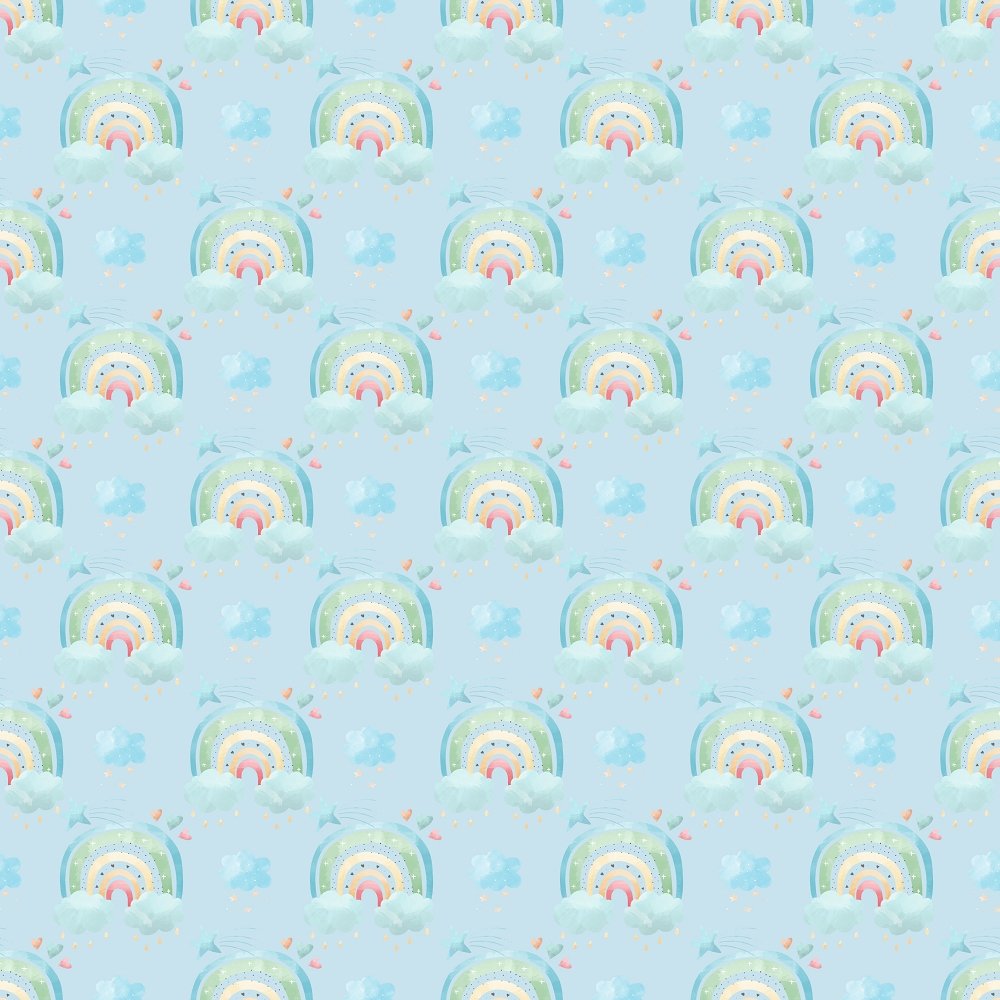 Wishing On A Rainbow Fabric - Blue
