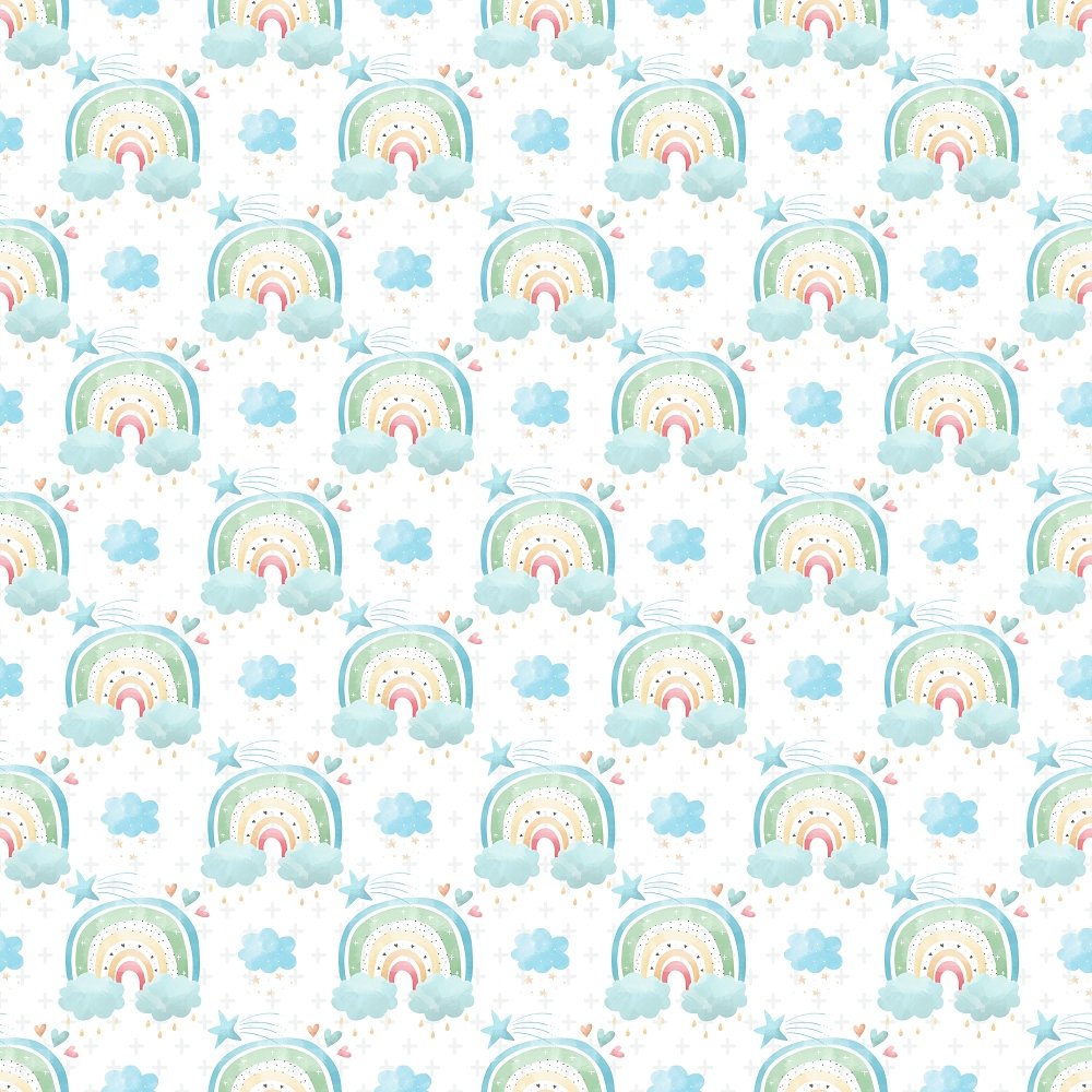 Wishing On A Rainbow Fabric - White