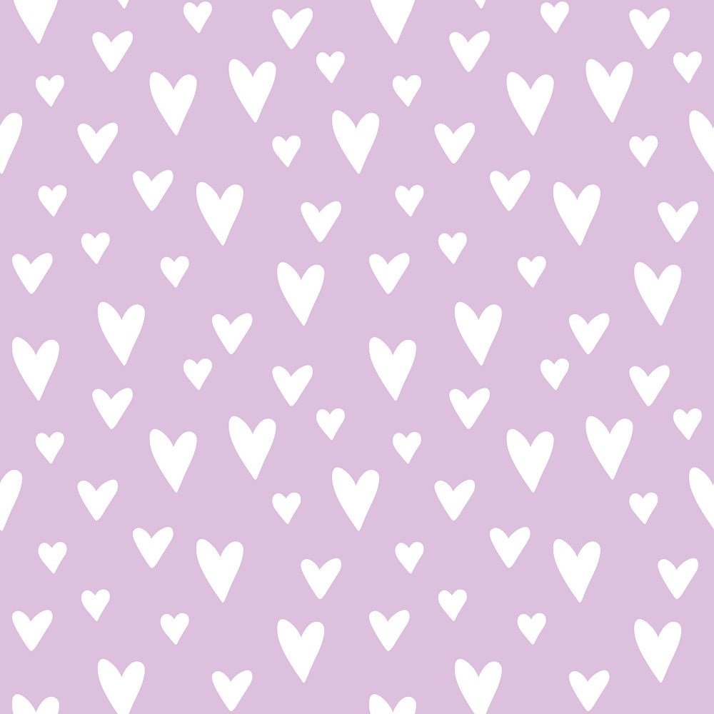 XOXO Hearts Pattern #10 Fabric - Purple