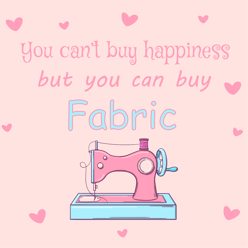 You Can't Buy Happiness Fabric Panel - Pink