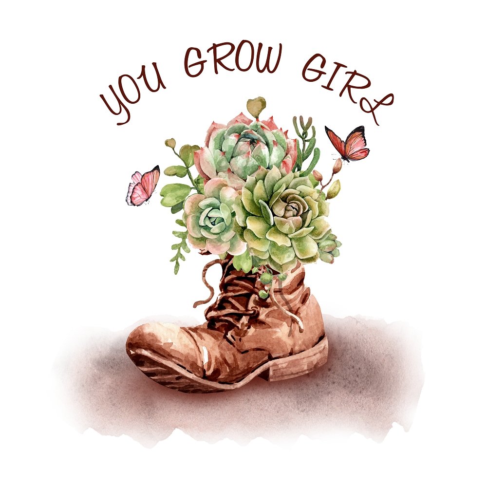 You Grow Girl Fabric Panel