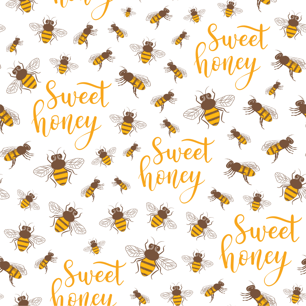 Sunflowers and Bees Font Fabric