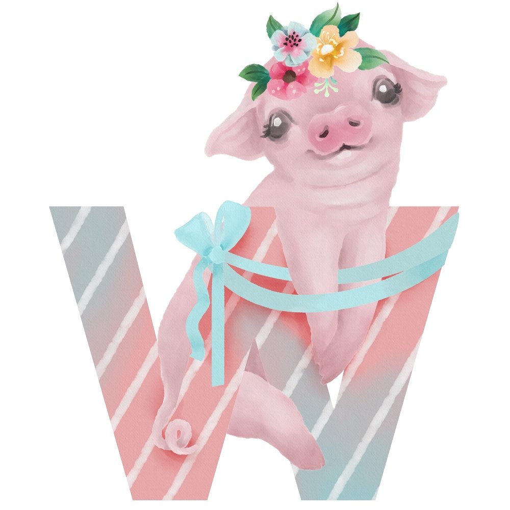 Wild Pig "W" Fabric Panel