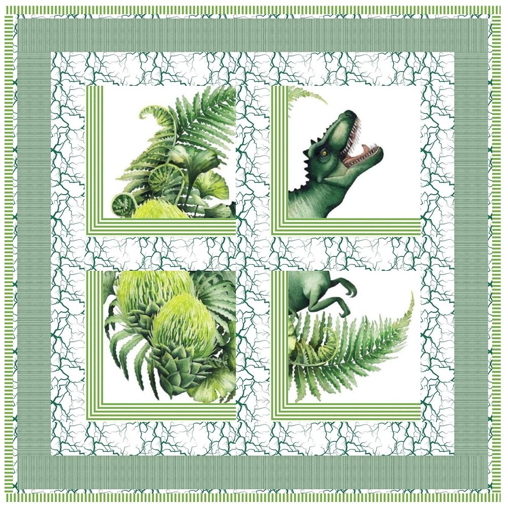 Window to the World - Dinosaur Wall Hanging 29 1/2" x 29 1/2"