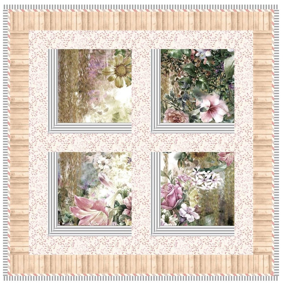 Window to the World - Forest Flowers Wall Hanging 29 1/2" x 29 1/2"